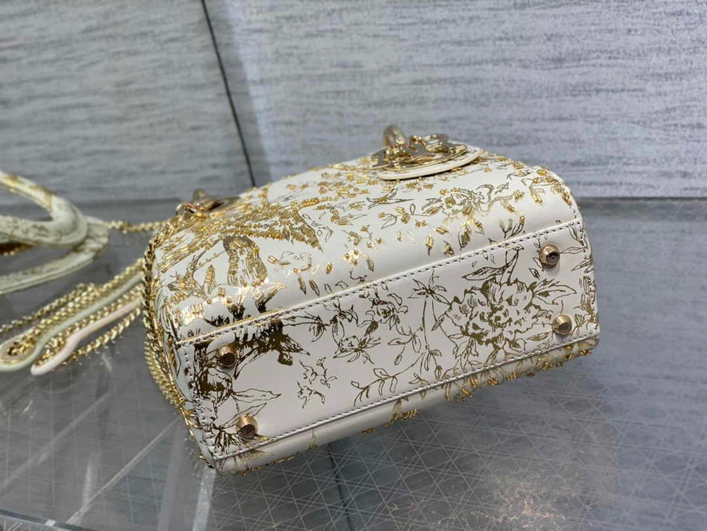 Mini Lady Dior Bag M0505 White Lambskin M913 - Default Title - View 8