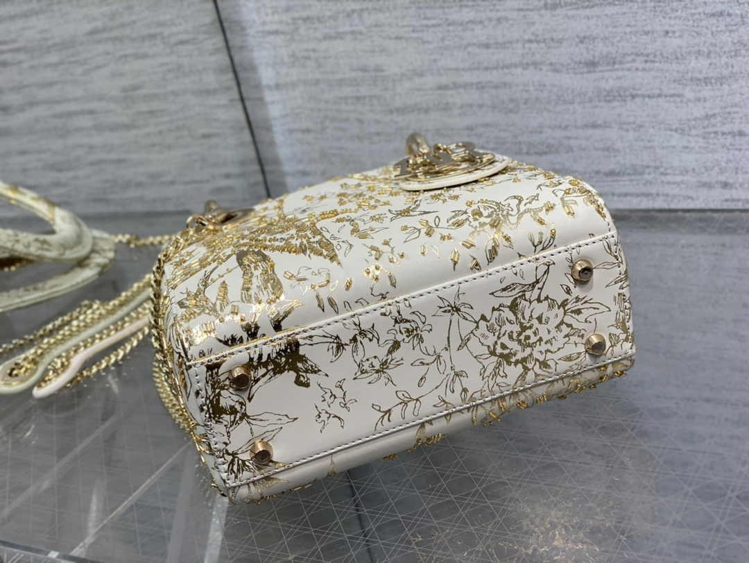 Mini Lady Dior Bag M0505 White Lambskin M913 - Default Title - View 8