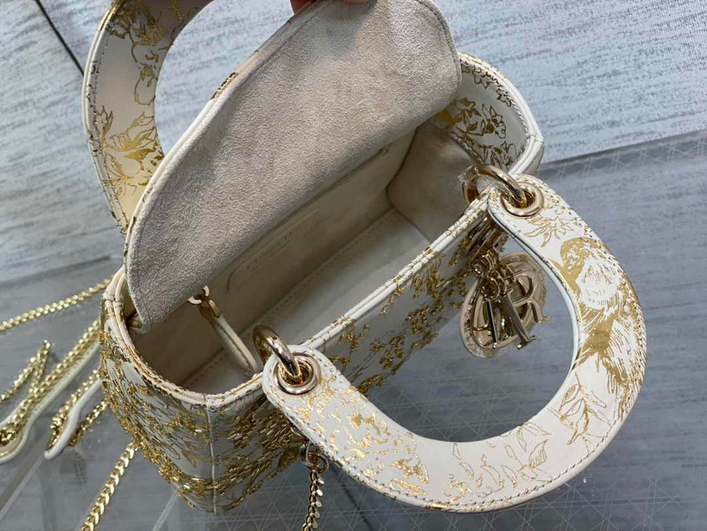 Mini Lady Dior Bag M0505 White Lambskin M913 - Default Title - View 9