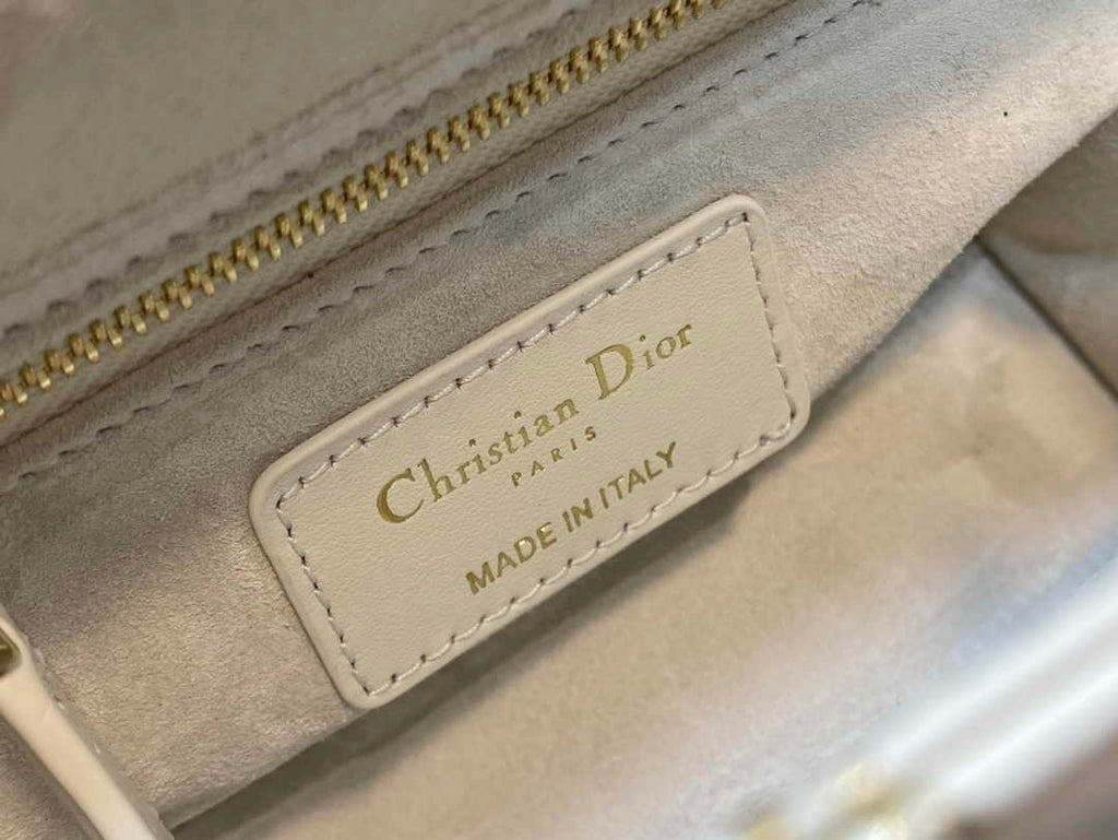 Mini Lady Dior Bag M0505 White Lambskin M913 - Default Title - View 10