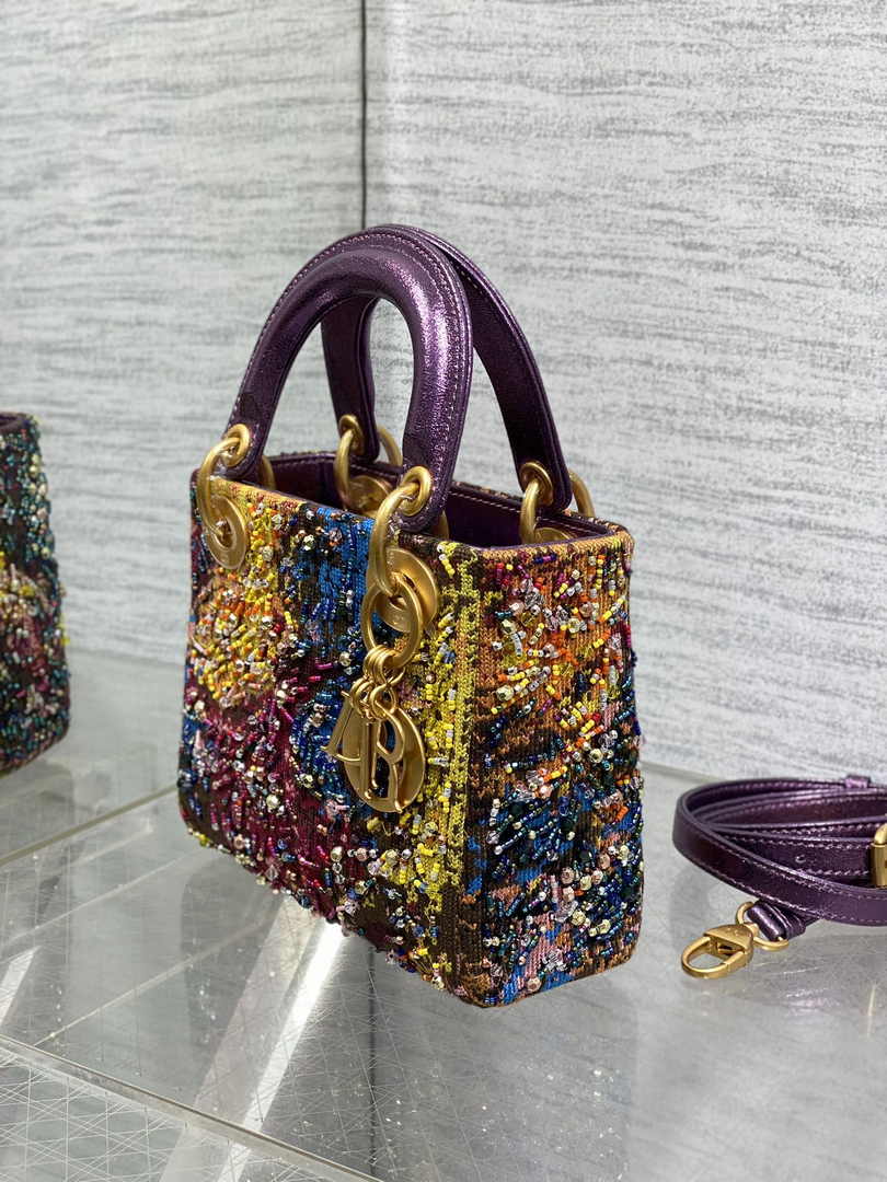 Mini Lady Dior Bag M0505 Purple Lambskin M912 - Default Title - View 4