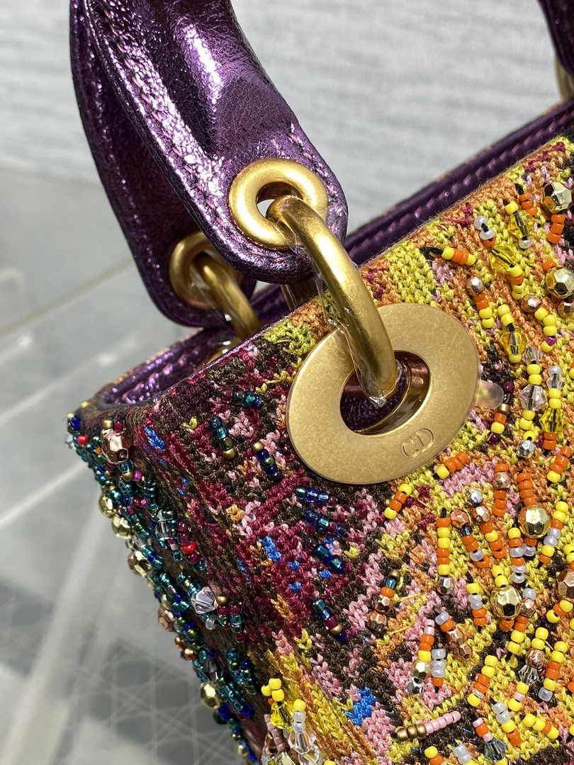 Mini Lady Dior Bag M0505 Purple Lambskin M912 - Default Title - View 9