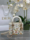 Mini Lady Dior Bag M0505 White Lambskin M914 - Default Title - View 1