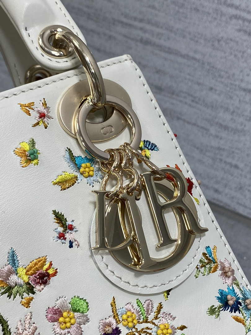 Mini Lady Dior Bag M0505 White Lambskin M914 - Default Title - View 4