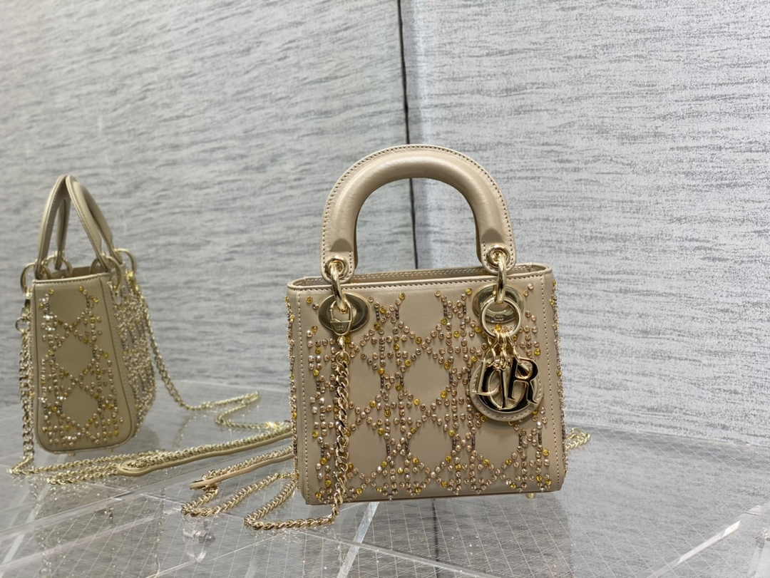 Mini Lady Dior Bag M0505 Apricot Lambskin M916 - Default Title - View 2