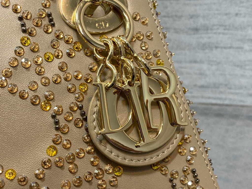 Mini Lady Dior Bag M0505 Apricot Lambskin M916 - Default Title - View 9