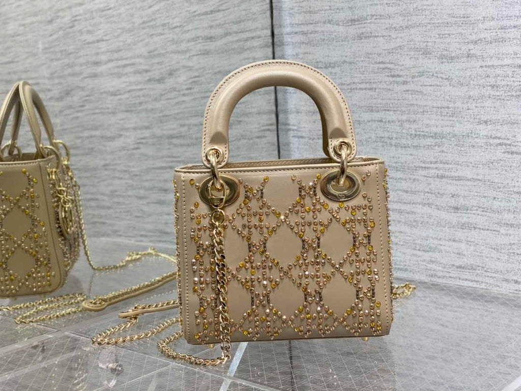 Mini Lady Dior Bag M0505 Apricot Lambskin M916 - Default Title - View 6