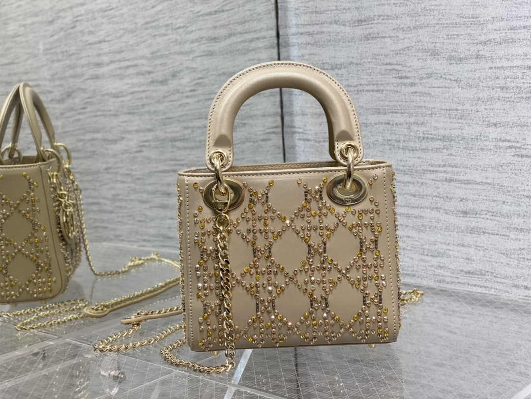 Mini Lady Dior Bag M0505 Apricot Lambskin M916 - Default Title - View 6