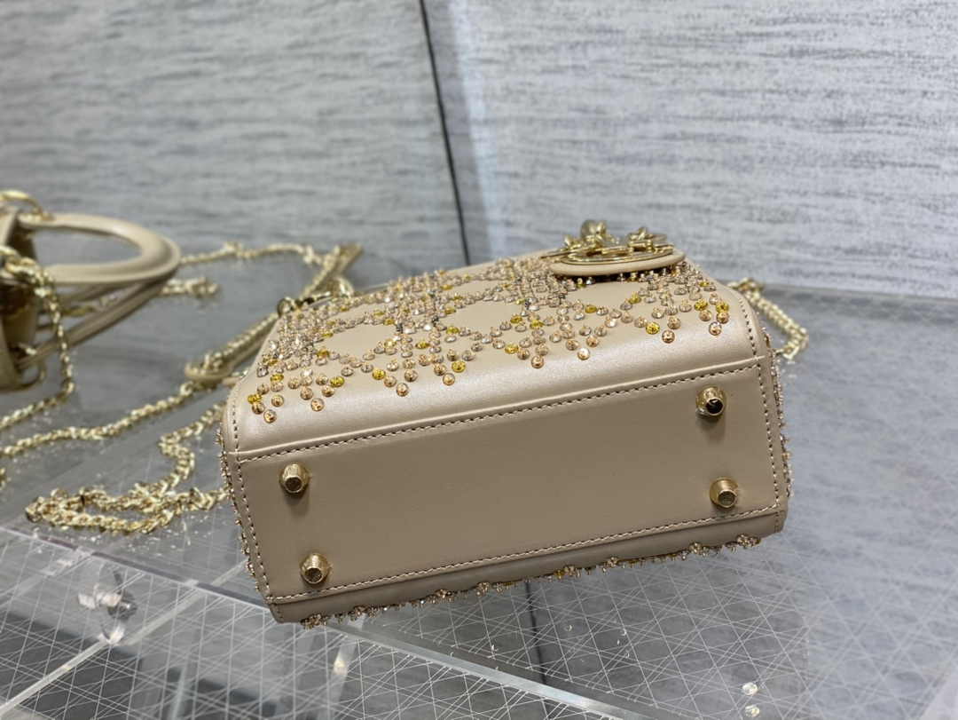 Mini Lady Dior Bag M0505 Apricot Lambskin M916 - Default Title - View 7