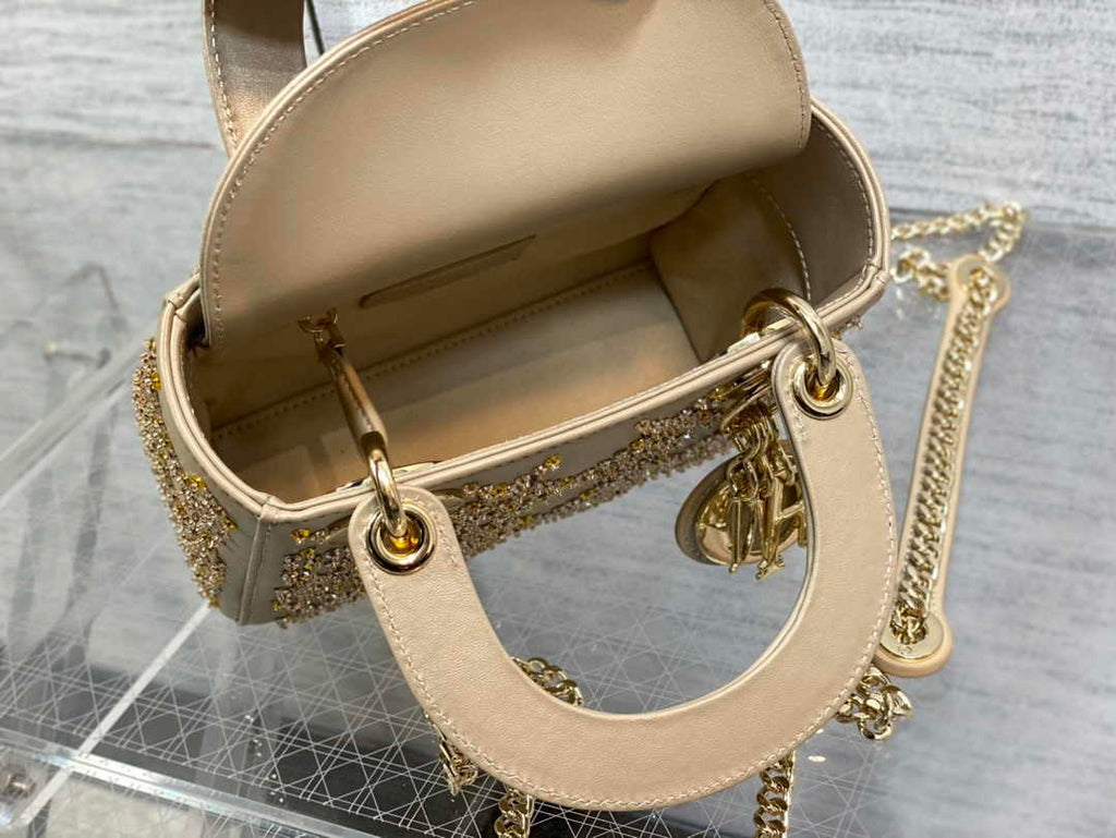 Mini Lady Dior Bag M0505 Apricot Lambskin M916 - Default Title - View 8