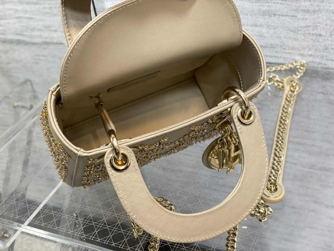 Mini Lady Dior Bag M0505 Apricot Lambskin M916 - Default Title - View 8