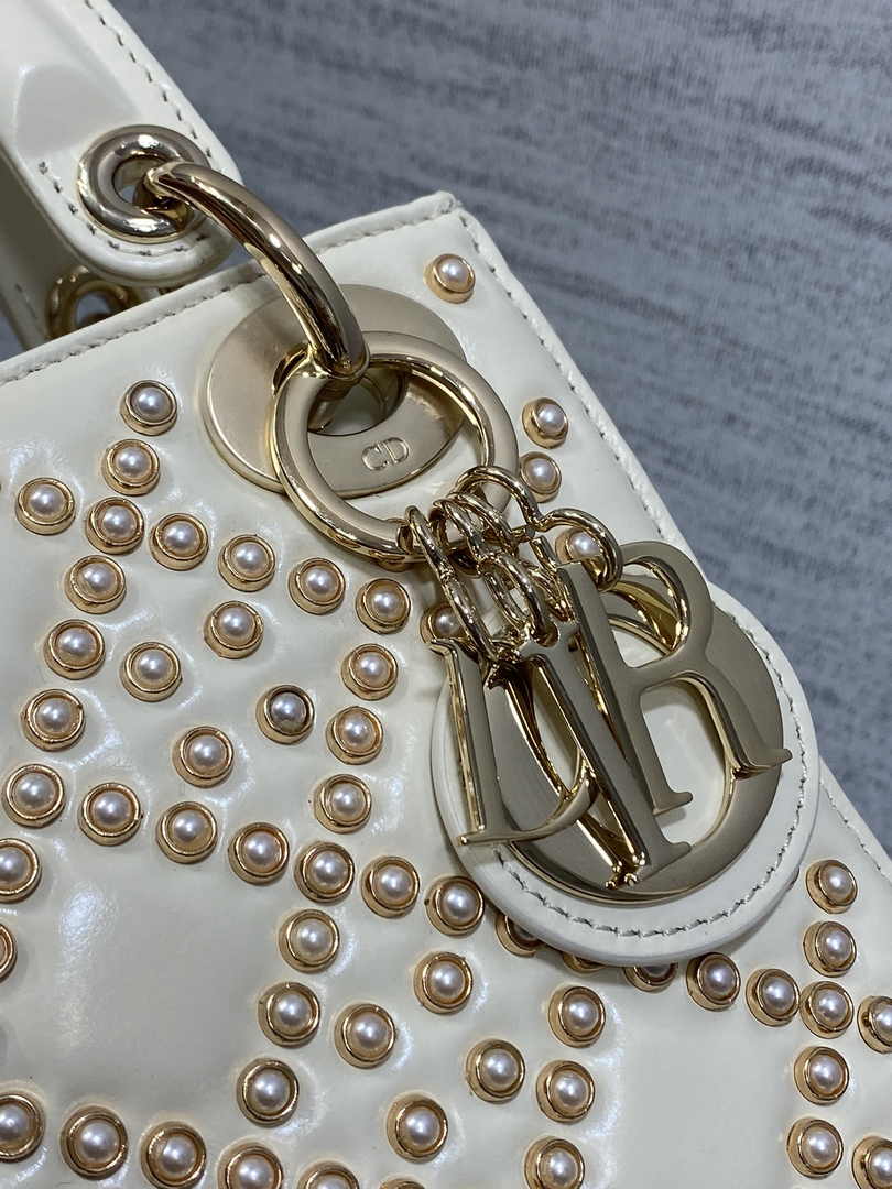 Mini Lady Dior Bag M0505 White Lambskin M915 - Default Title - View 8