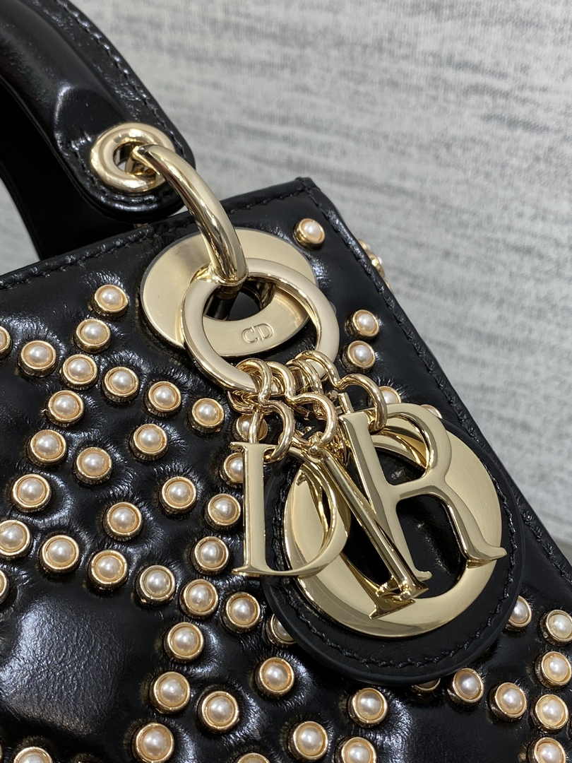Mini Lady Dior Bag M0505 Black Lambskin M917 - Default Title - View 8
