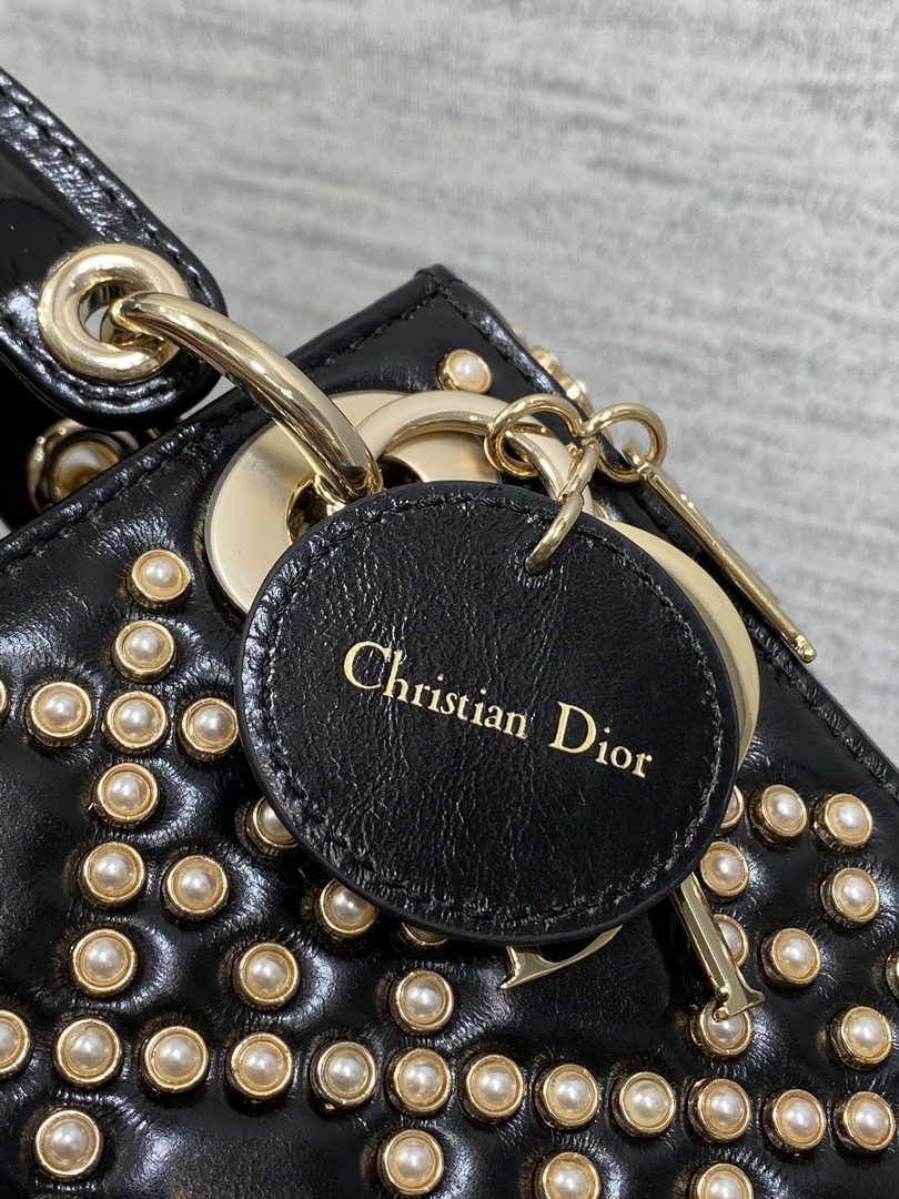 Mini Lady Dior Bag M0505 Black Lambskin M917 - Default Title - View 9