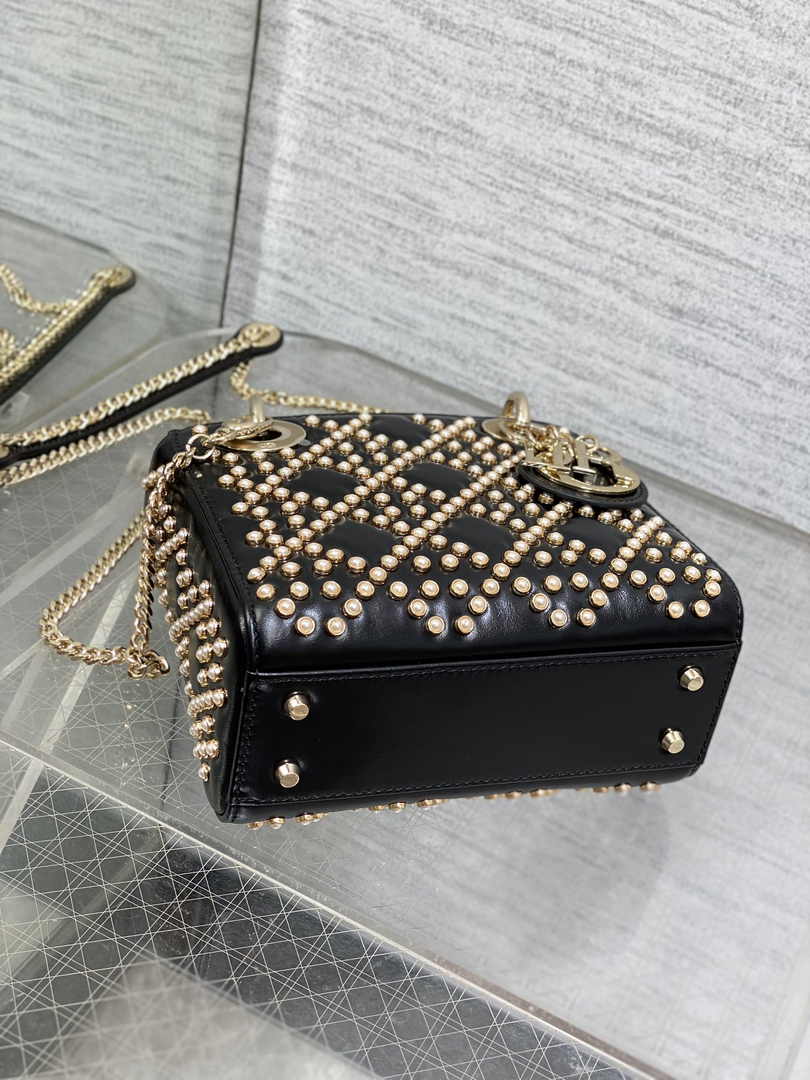 Mini Lady Dior Bag M0505 Black Lambskin M917 - Default Title - View 5