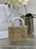 Mini Lady Dior Bag M0505 Gray Lambskin M919 - Default Title - View 1