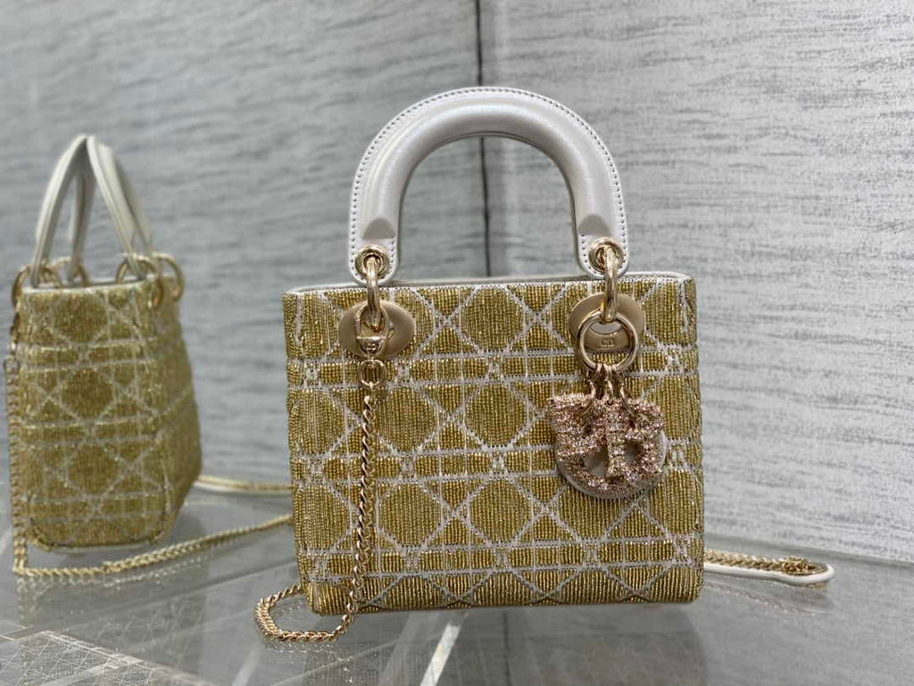 Mini Lady Dior Bag M0505 Gray Lambskin M919 - Default Title - View 2