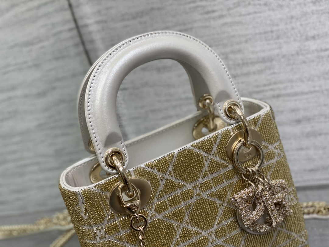 Mini Lady Dior Bag M0505 Gray Lambskin M919 - Default Title - View 9