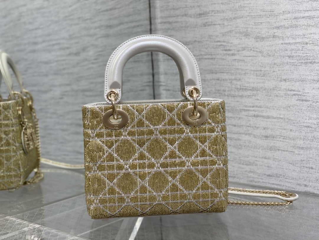 Mini Lady Dior Bag M0505 Gray Lambskin M919 - Default Title - View 3