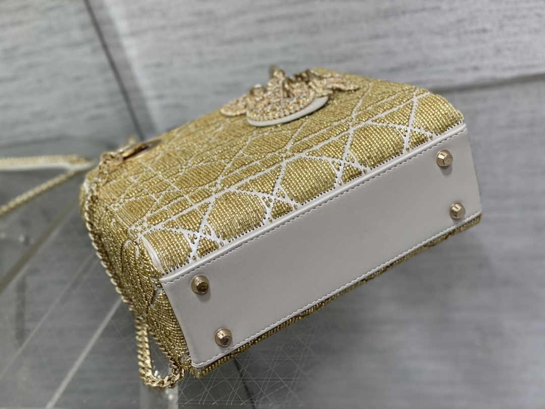 Mini Lady Dior Bag M0505 Gray Lambskin M919 - Default Title - View 5