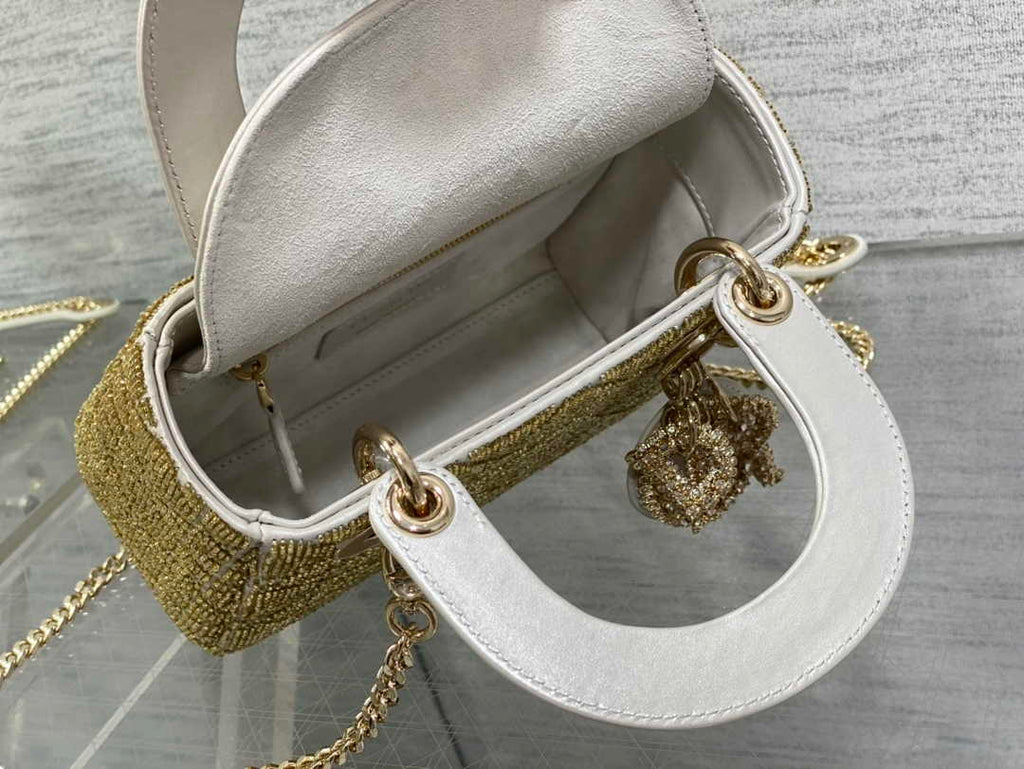 Mini Lady Dior Bag M0505 Gray Lambskin M919 - Default Title - View 6