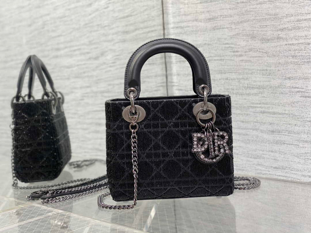 Mini Lady Dior Bag M0505 Black Lambskin M918 - Default Title - View 2