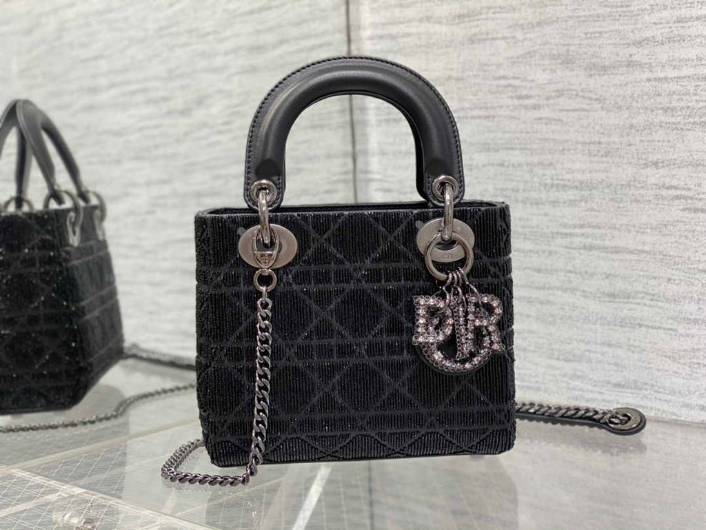 Mini Lady Dior Bag M0505 Black Lambskin M918 - Default Title - View 3
