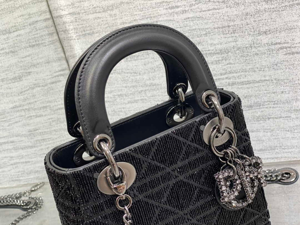 Mini Lady Dior Bag M0505 Black Lambskin M918 - Default Title - View 4