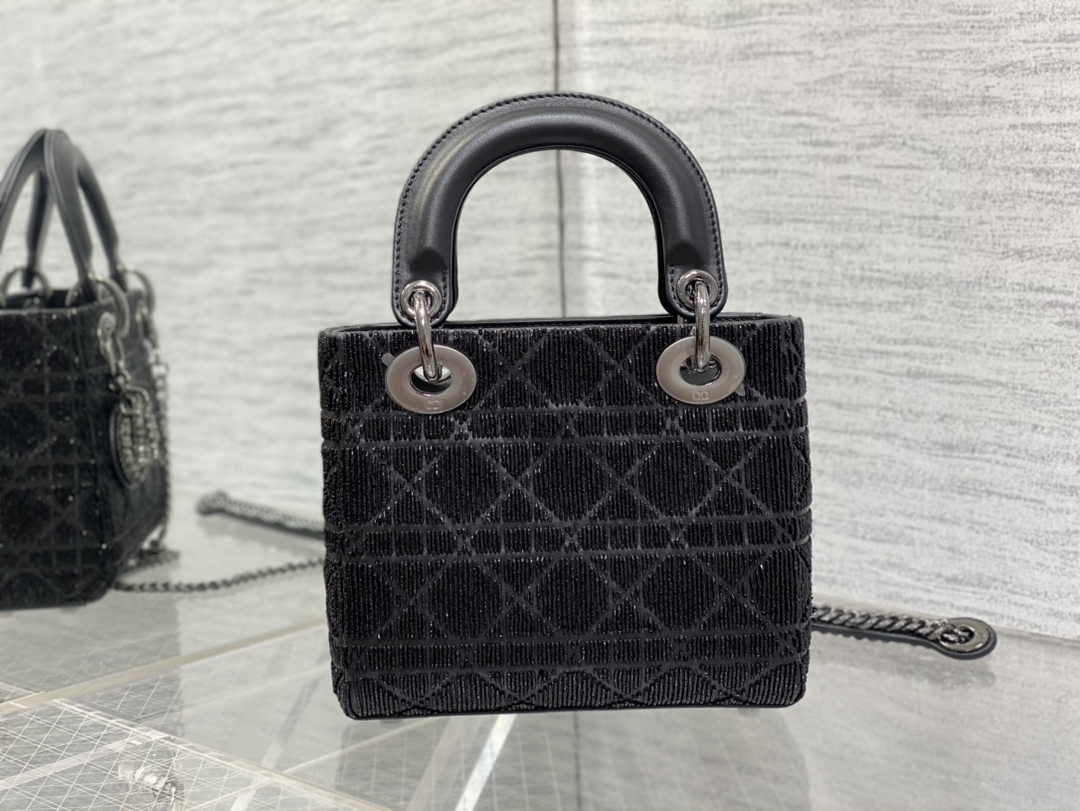 Mini Lady Dior Bag M0505 Black Lambskin M918 - Default Title - View 6