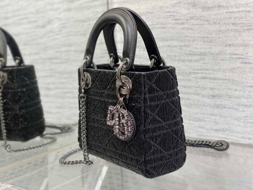 Mini Lady Dior Bag M0505 Black Lambskin M918 - Default Title - View 7