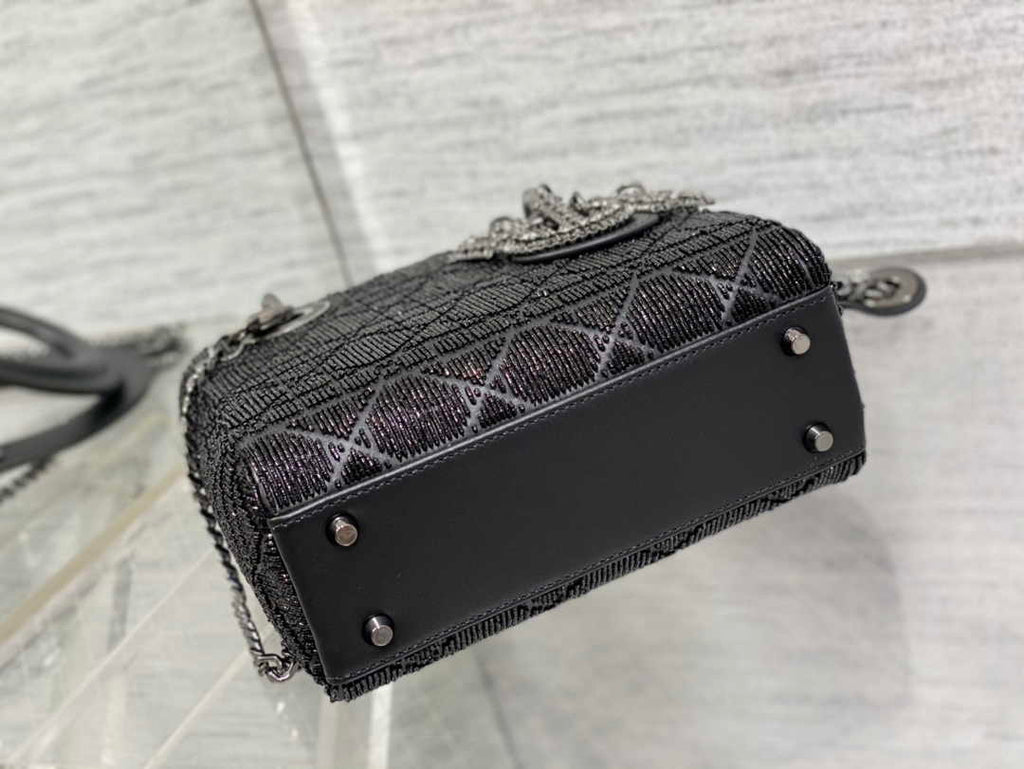 Mini Lady Dior Bag M0505 Black Lambskin M918 - Default Title - View 8