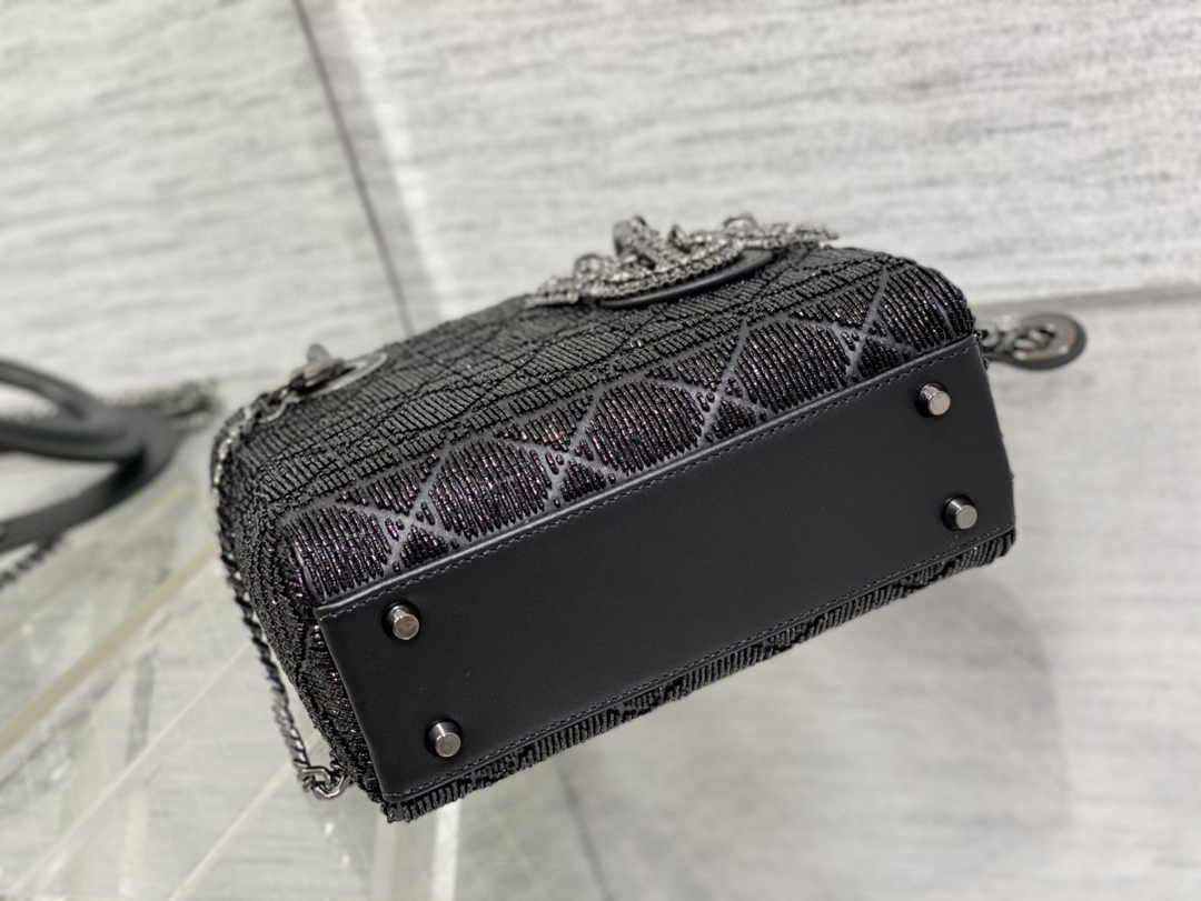 Mini Lady Dior Bag M0505 Black Lambskin M918 - Default Title - View 8