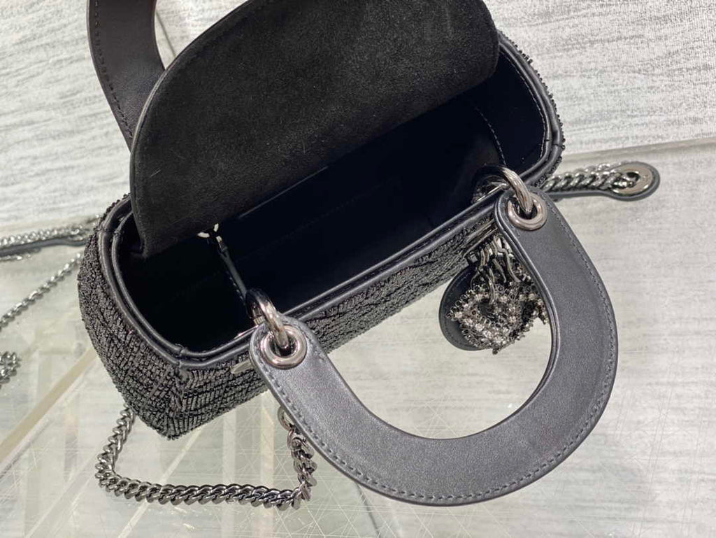 Mini Lady Dior Bag M0505 Black Lambskin M918 - Default Title - View 9