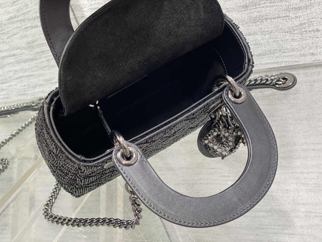 Mini Lady Dior Bag M0505 Black Lambskin M918 - Default Title - View 9