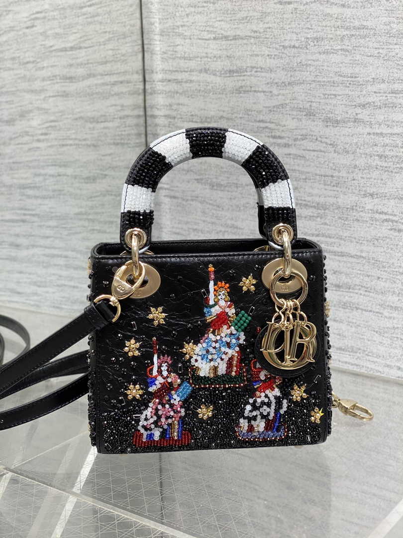 Mini Lady Dior Bag M0505 Black Lambskin M920 - Default Title - View 2