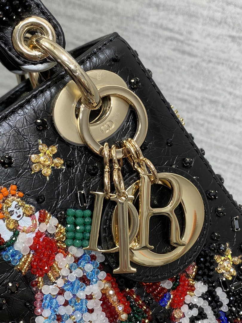 Mini Lady Dior Bag M0505 Black Lambskin M920 - Default Title - View 8