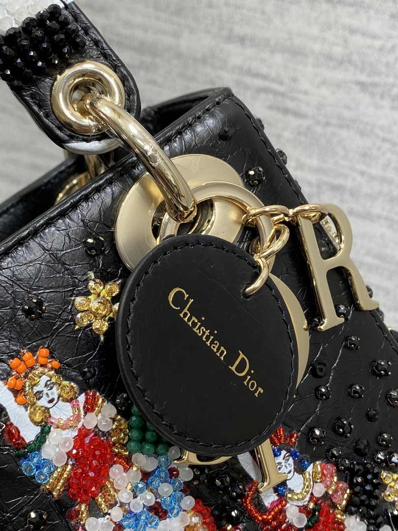 Mini Lady Dior Bag M0505 Black Lambskin M920 - Default Title - View 9