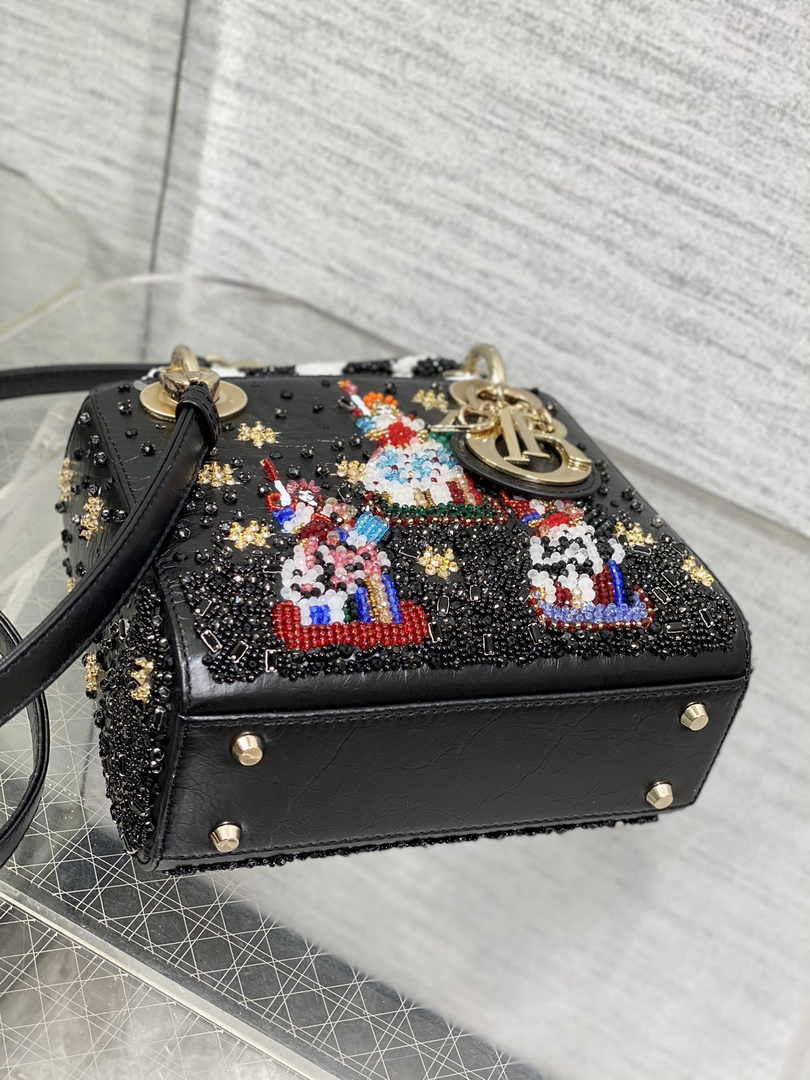 Mini Lady Dior Bag M0505 Black Lambskin M920 - Default Title - View 5