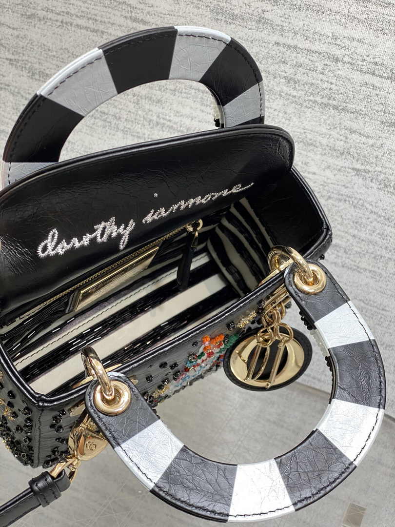 Mini Lady Dior Bag M0505 Black Lambskin M920 - Default Title - View 6