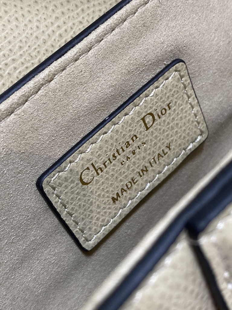 Dior Mini Saddle Bag with Strap M0456 Apricot Grained Calfskin
