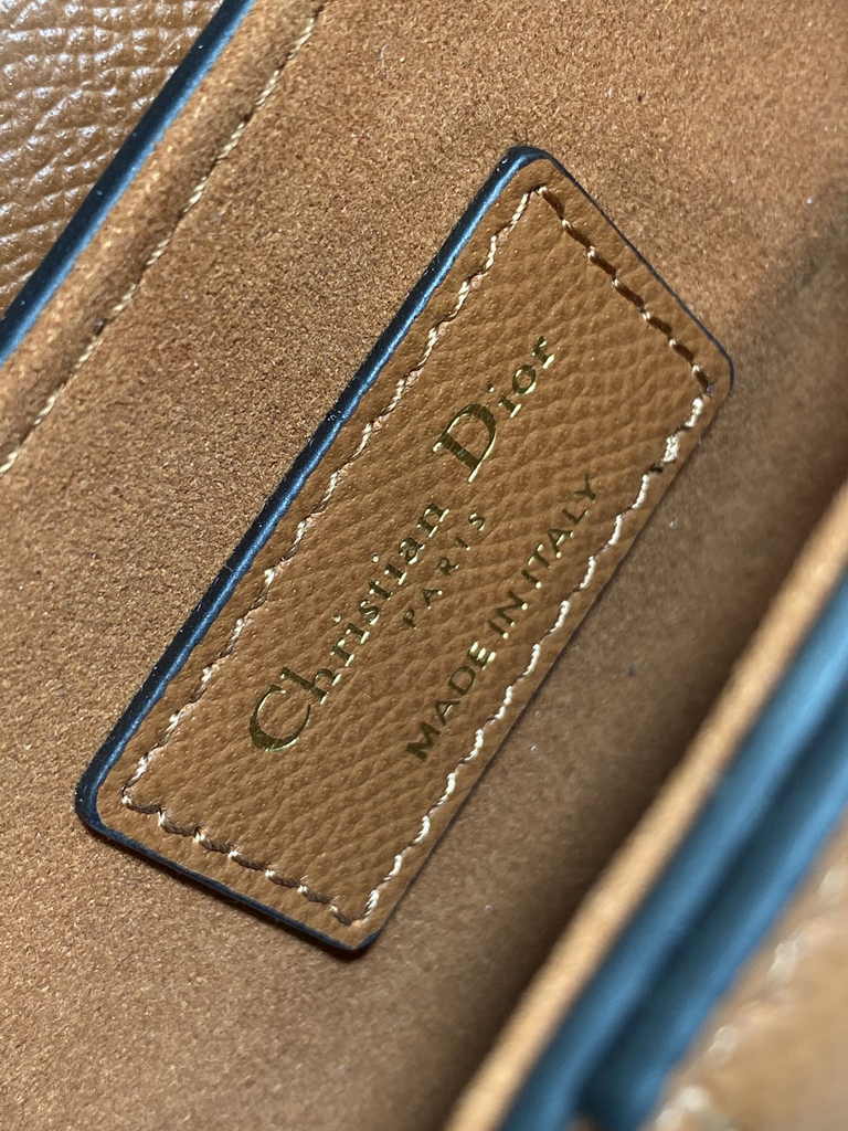 Dior Mini Saddle Bag with Strap M0456 Golden Saddle Grained Calfskin