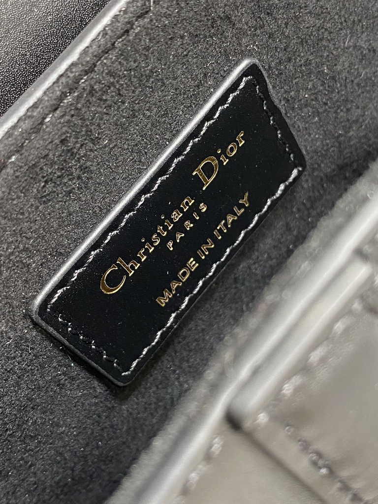 Dior Mini Saddle Bag with Strap M0456 Black Smooth Calfskin
