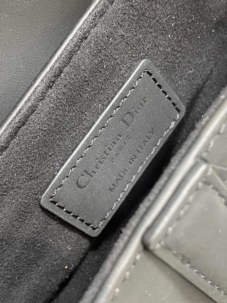 Dior Mini Saddle Bag with Strap M0456 Black Smooth Calfskin