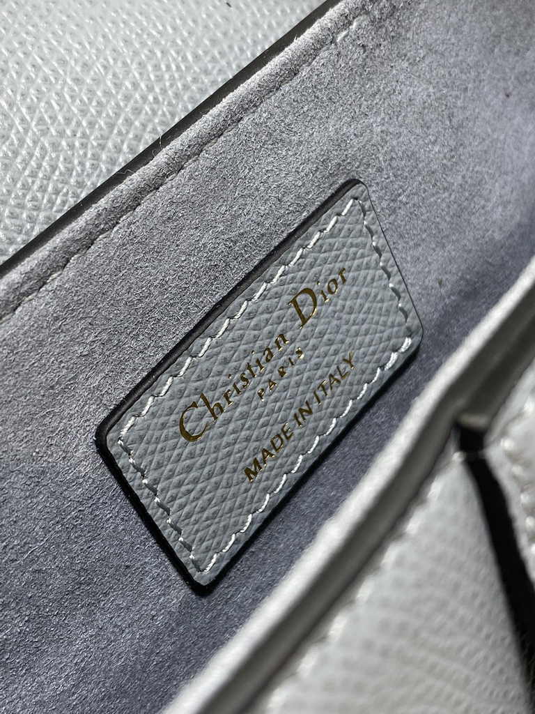 Dior Mini Saddle Bag with Strap M0456 Grained Calfskin Light Blue