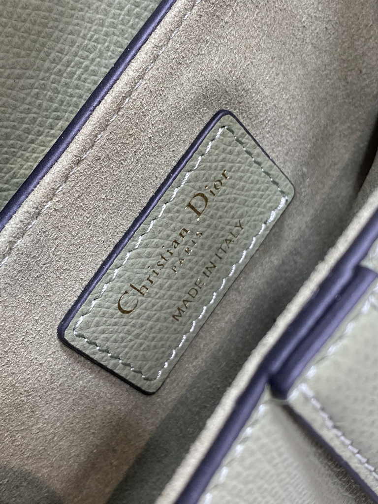 Dior Mini Saddle Bag with Strap M0456 Green Grained Calfskin