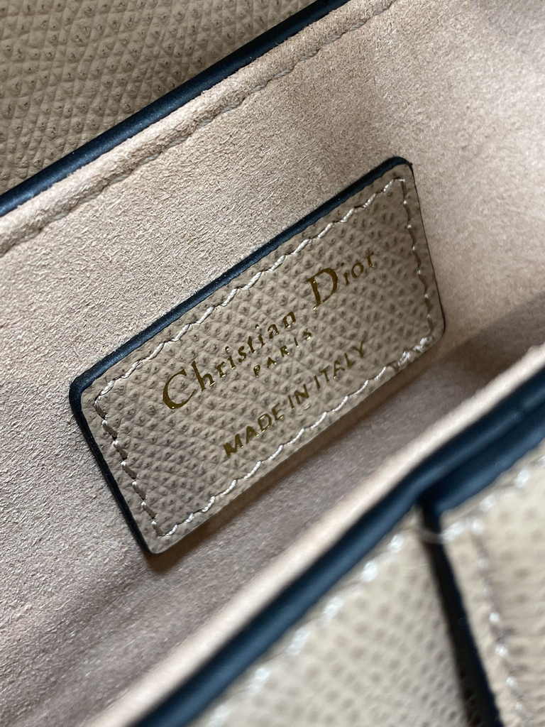 Dior Mini Saddle Bag with Strap M0456 Pink Grained Calfskin