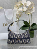 Miss Caro Mini Hobo Shoulder Bag S5232 Blue Dior Oblique Jacquard - Default Title - View 1