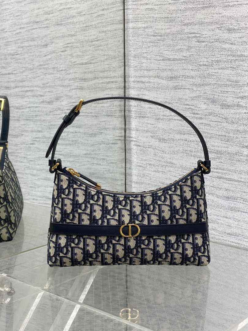 Miss Caro Mini Hobo Shoulder Bag S5232 Blue Dior Oblique Jacquard - Default Title - View 2