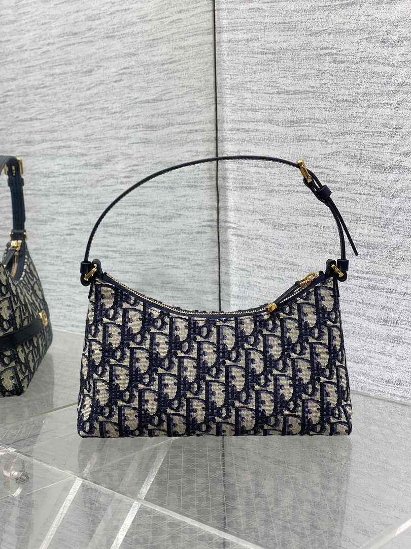 Miss Caro Mini Hobo Shoulder Bag S5232 Blue Dior Oblique Jacquard - Default Title - View 3