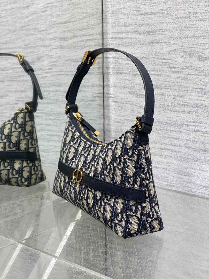 Miss Caro Mini Hobo Shoulder Bag S5232 Blue Dior Oblique Jacquard - Default Title - View 4